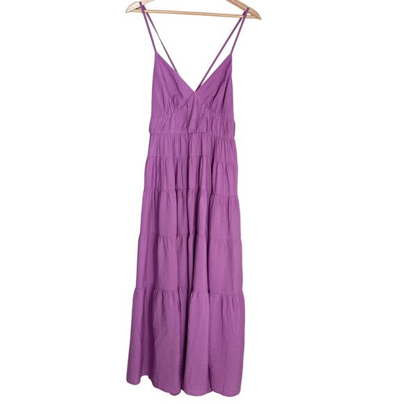 NWT Abercrombie & Fitch Tiered Maxi Dress Flowy | Purple | SZ S - Picture 2 of 10
